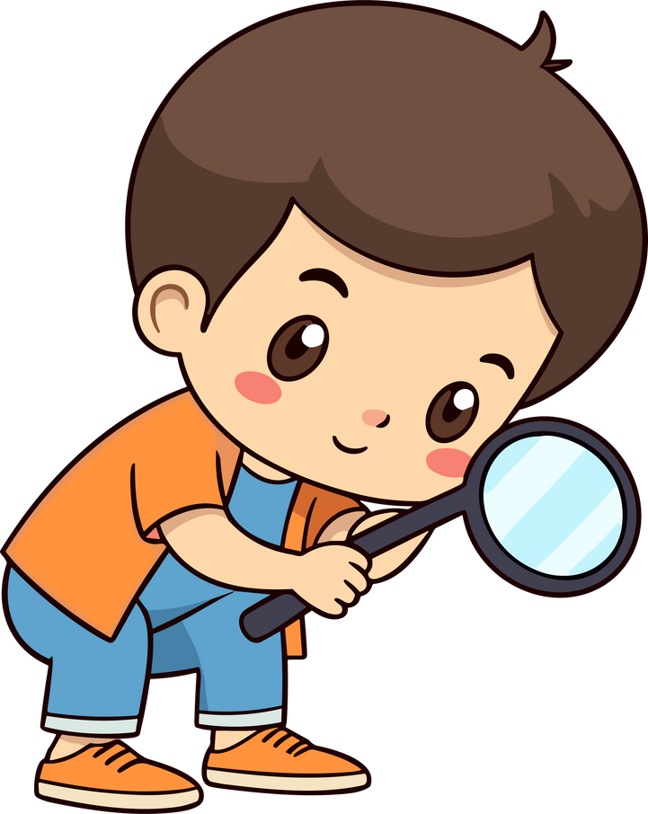 kid with magnifying glass Illustrations